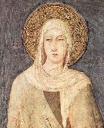 Simone Martini detail depicting Saint Clare of Assisi from a fresco  in the Lower basilica of San Francesco Sweden oil painting artist